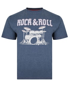 KAM Rock & Roll Schlagzeuger T-Shirt Indigo meliert
